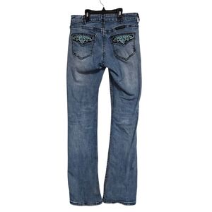 Cowgirl Tuff Womens Natural Waist Light Wash Western Bootcut Denim Jeans Sz 27W